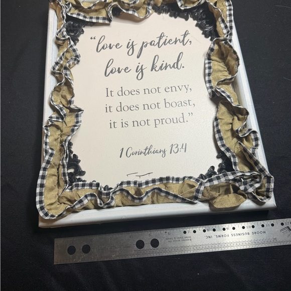Other - Inspirational Wall Art with Ruffled Trim